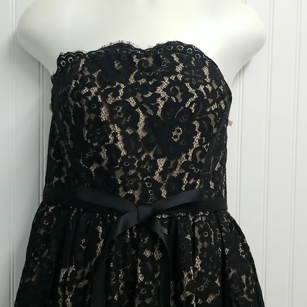 Robert Rodriguez Neiman Marcus Dress Black Strapless Lace